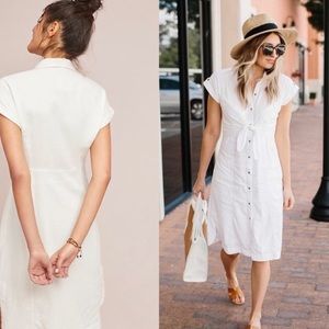 Anthropologie Maeve Elspeth White Tie Front Dress